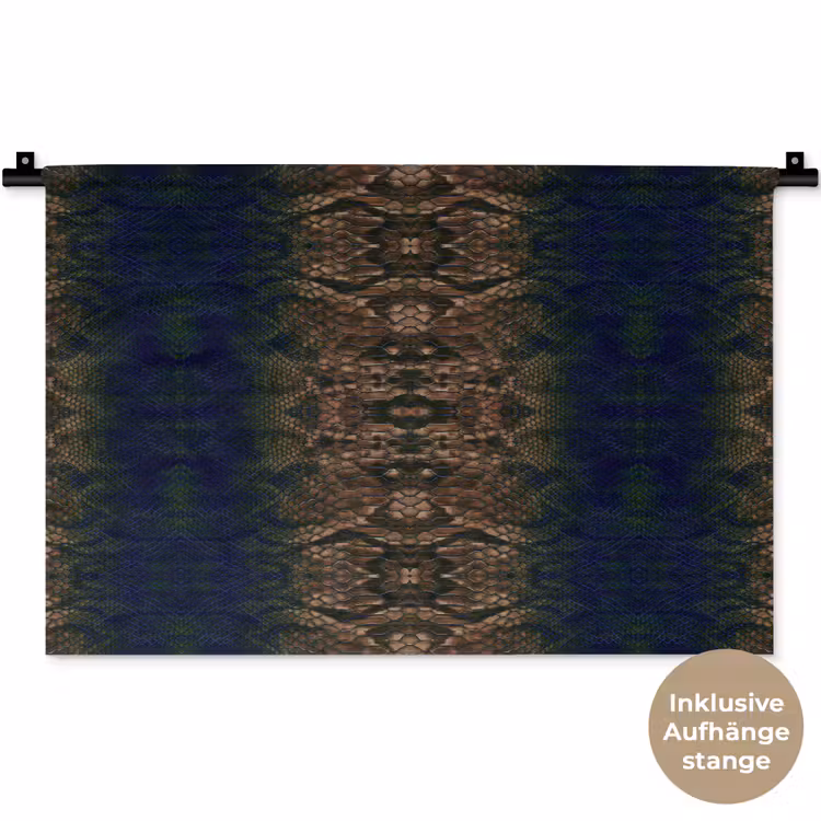 Slang - Boa - Bruin - Blauw Wandkleed katoen klein 269 -t3d_DE