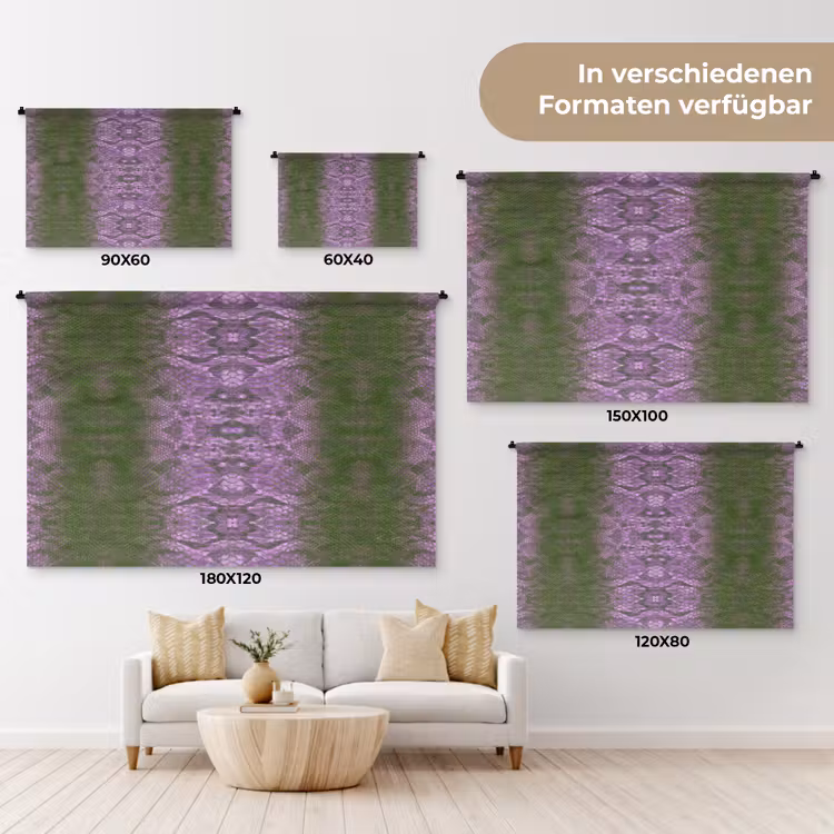 Slang - Boa - Lila - Groen Wandkleed katoen klein 269 -tsfeer8_DE