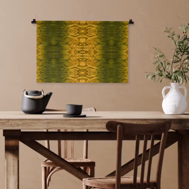 Slang - Boa - Geel - Groen Wandkleed katoen klein 269 -sfeer6
