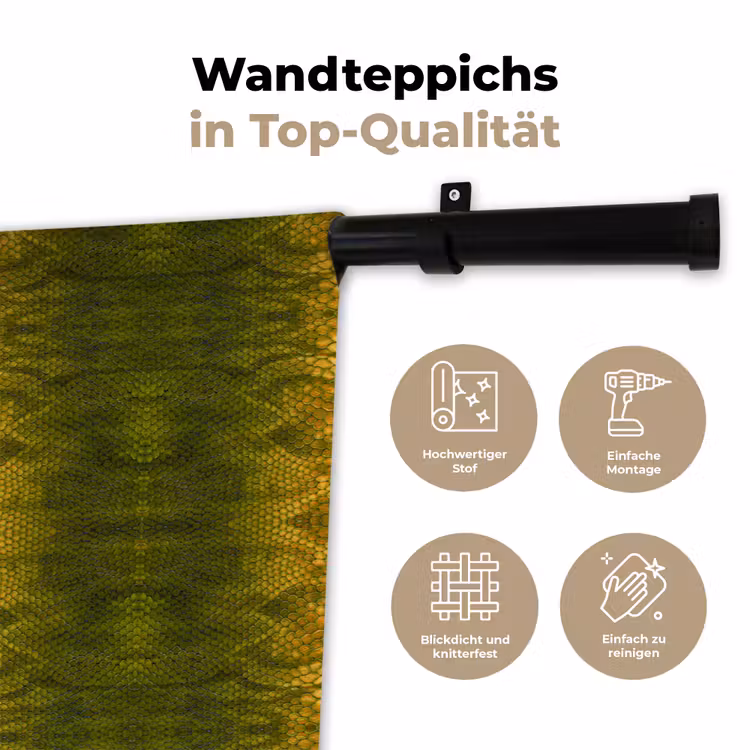 Slang - Boa - Geel - Groen Wandkleed katoen klein 269 -tsfeer2_DE