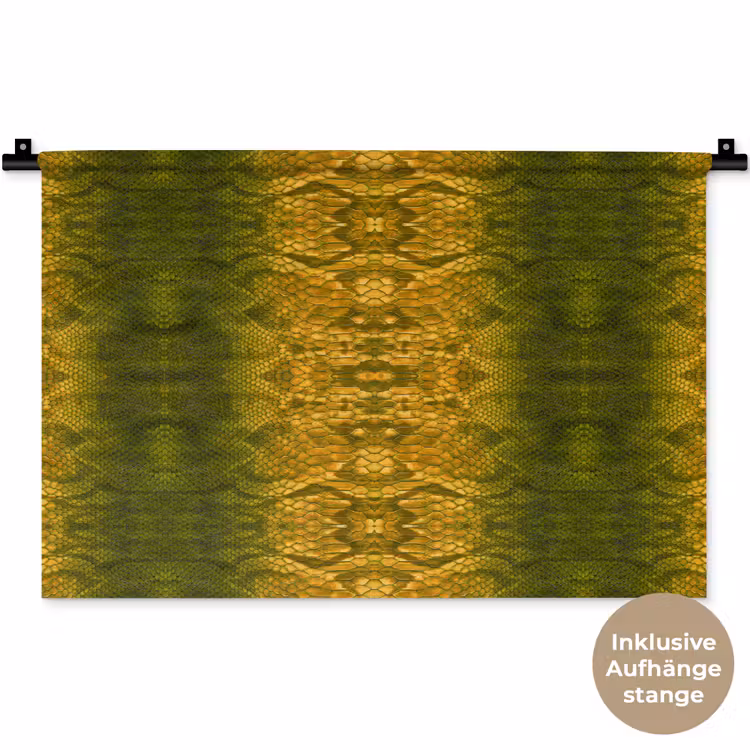 Slang - Boa - Geel - Groen Wandkleed katoen klein 269 -t3d_DE