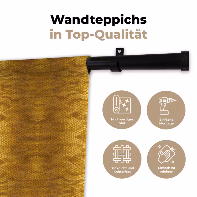 Slang - Boa - Goud - Geel Wandkleed katoen klein 269 -tsfeer2_DE