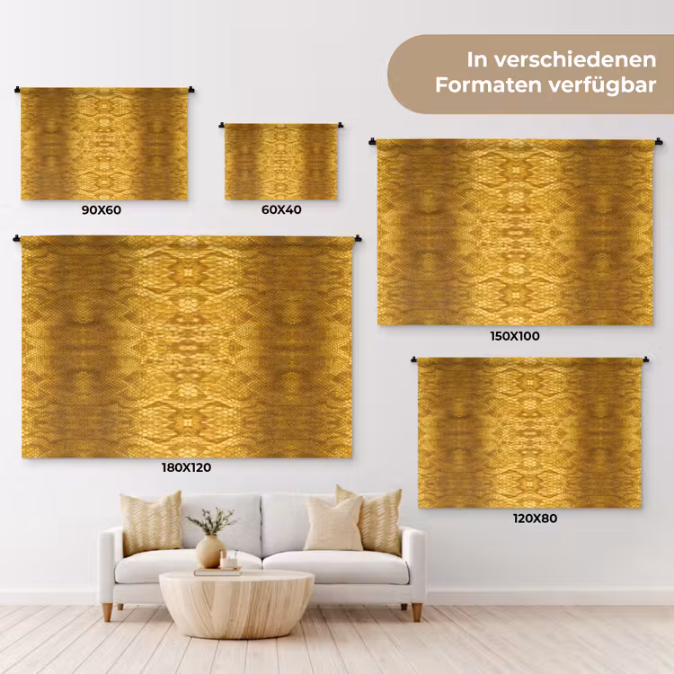 Slang - Boa - Goud - Geel Wandkleed katoen klein 269 -tsfeer8_DE