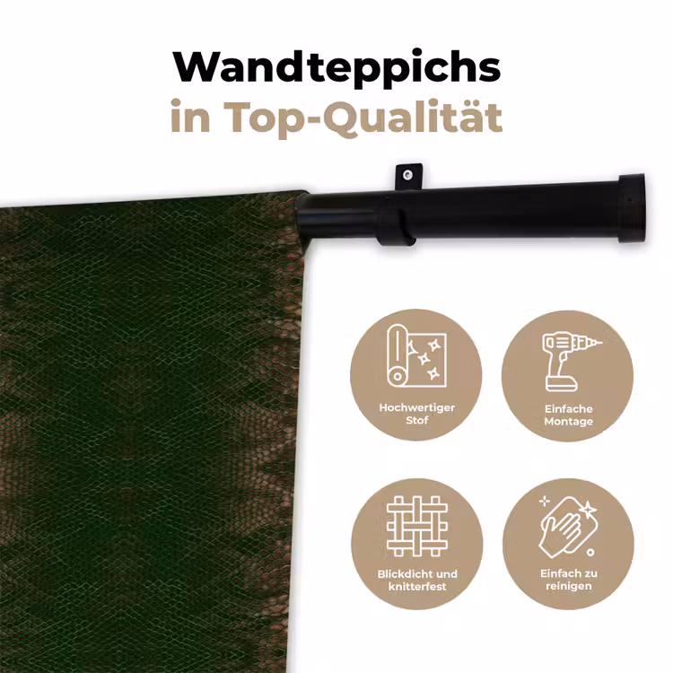 Slang - Boa - Groen - Bruin Wandkleed katoen klein 269 -tsfeer2_DE