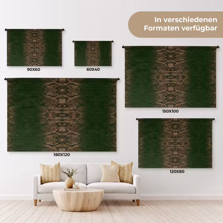 Slang - Boa - Groen - Bruin Wandkleed katoen klein 269 -tsfeer8_DE