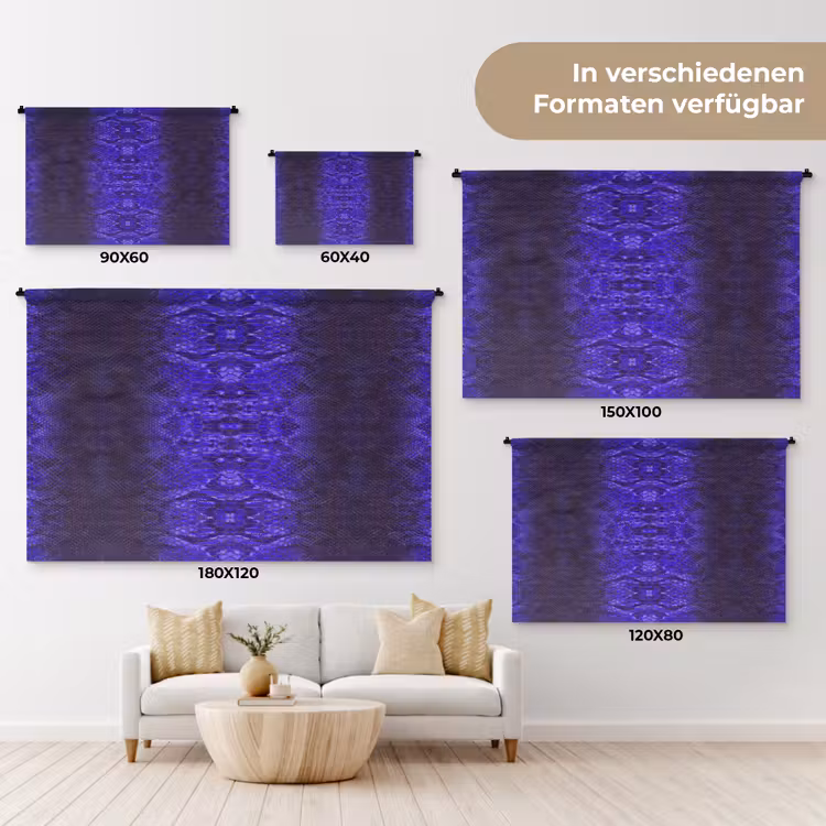 Slang - Boa - Paars - Blauw Wandkleed katoen klein 269 -tsfeer8_DE