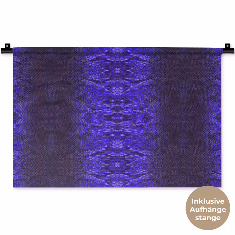 Slang - Boa - Paars - Blauw Wandkleed katoen klein 269 -t3d_DE