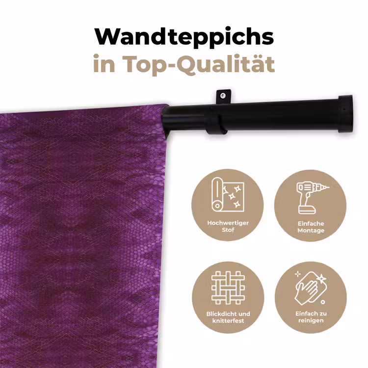 Slang - Boa - Paars - Roze Wandkleed katoen klein 269 -tsfeer2_DE