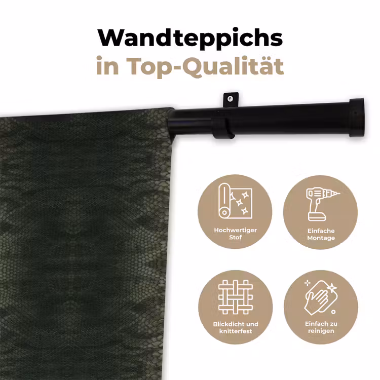Slang - Boa - Mos - Groen Wandkleed katoen klein 269 -tsfeer2_DE