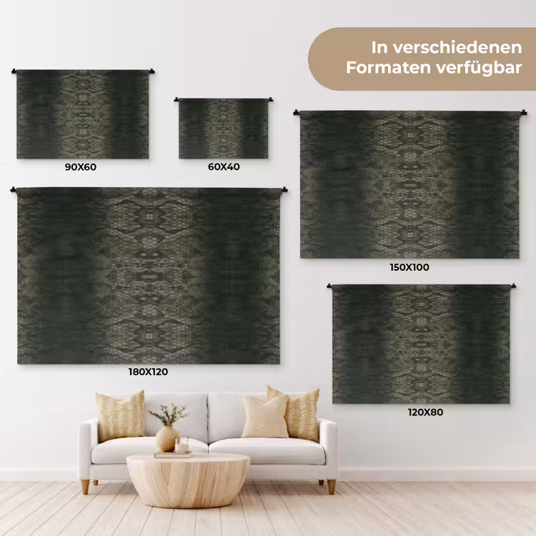 Slang - Boa - Mos - Groen Wandkleed katoen klein 269 -tsfeer8_DE
