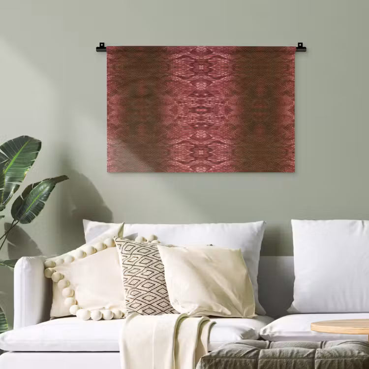 Slang - Boa - Roze - Groen Wandkleed katoen klein 269 -sfeer7