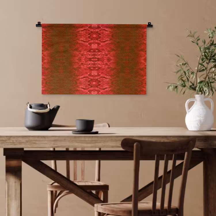 Slang - Boa - Rood -Groen Wandkleed katoen klein 269 -sfeer6