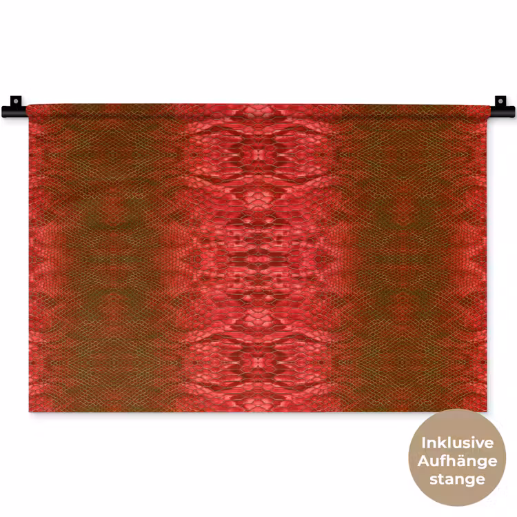 Slang - Boa - Rood -Groen Wandkleed katoen klein 269 -t3d_DE