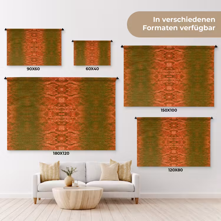 Slang - Boa - Rood - Groen Wandkleed katoen klein 269 -tsfeer8_DE
