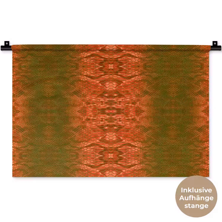 Slang - Boa - Rood - Groen Wandkleed katoen klein 269 -t3d_DE
