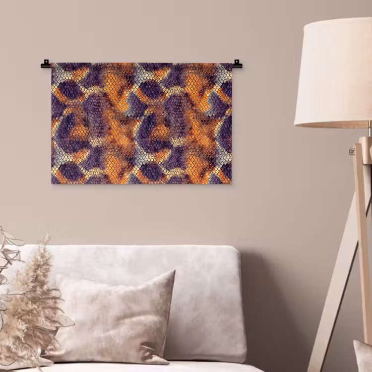 Slang - Kleurrijk - Schubben Wandkleed katoen klein 269 -sfeer4