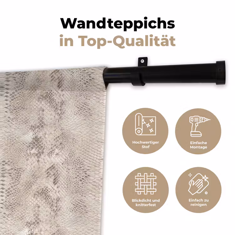 Slang - Patroon - Beige Wandkleed katoen klein 269 -tsfeer2_DE