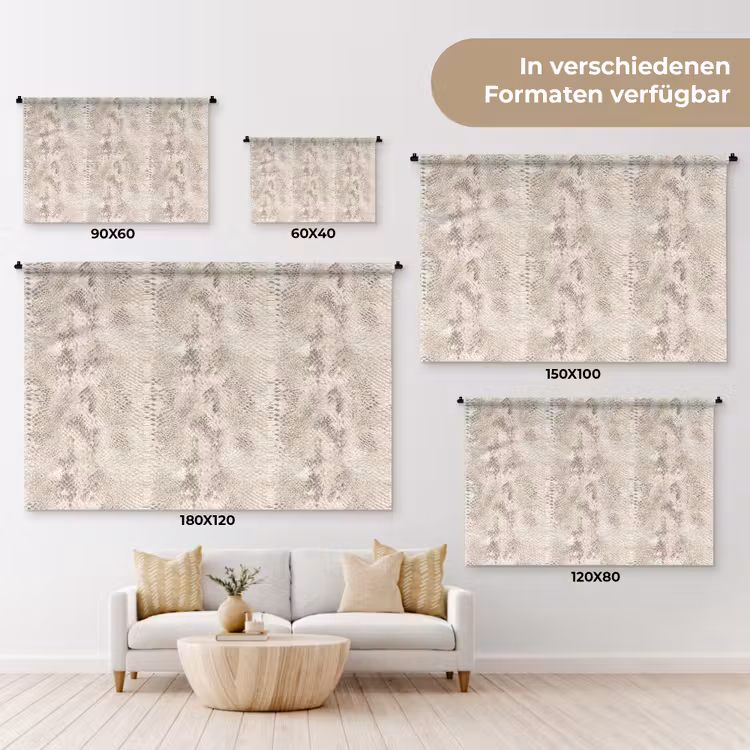 Slang - Patroon - Beige Wandkleed katoen klein 269 -tsfeer8_DE