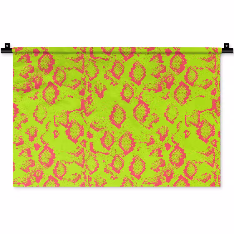 Slang - Neon - Groen - Roze Wandkleed katoen klein 269 -zz3d