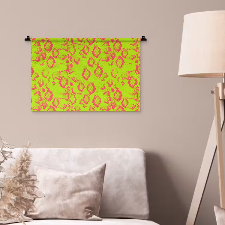 Slang - Neon - Groen - Roze Wandkleed katoen klein 269 -sfeer4
