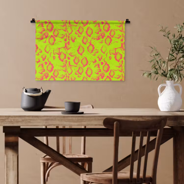 Slang - Neon - Groen - Roze Wandkleed katoen klein 269 -sfeer6