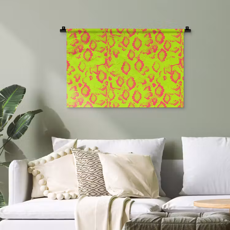 Slang - Neon - Groen - Roze Wandkleed katoen klein 269 -sfeer7