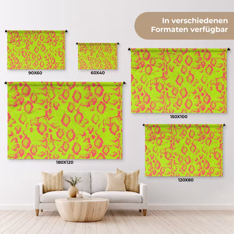 Slang - Neon - Groen - Roze Wandkleed katoen klein 269 -tsfeer8_DE