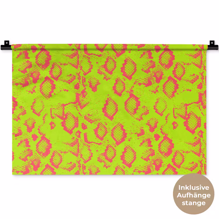 Slang - Neon - Groen - Roze Wandkleed katoen klein 269 -t3d_DE