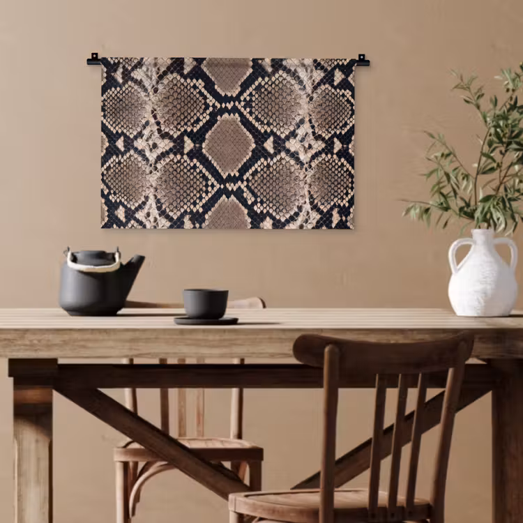 Slangenprint - Python - Bruin Wandkleed katoen klein -sfeer6
