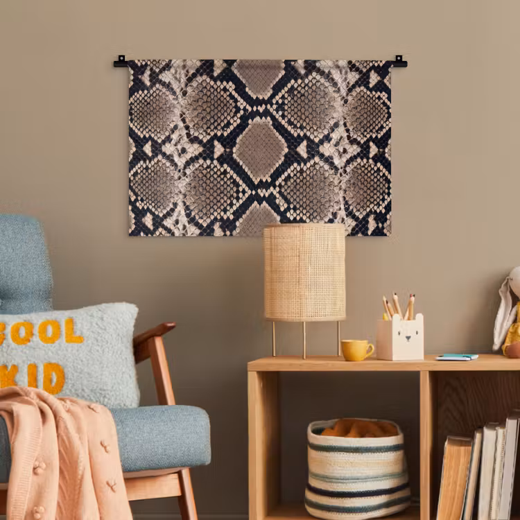 Slangenprint - Python - Bruin Wandkleed katoen klein -wsfeer4_kind