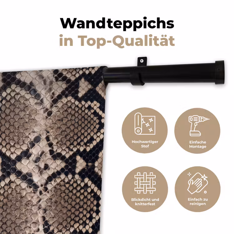 Slangenprint - Python - Bruin Wandkleed katoen klein -tsfeer2_DE