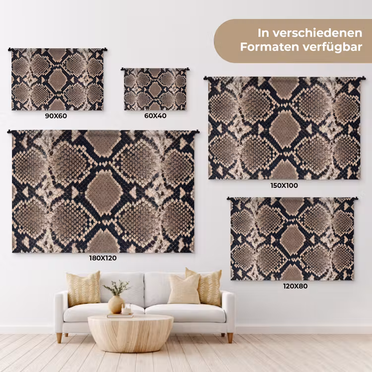 Slangenprint - Python - Bruin Wandkleed katoen klein -tsfeer8_DE