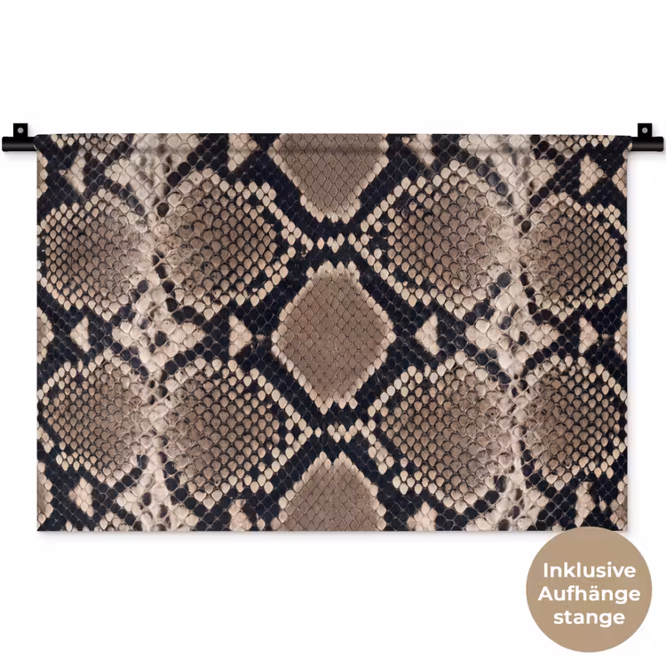 Slangenprint - Python - Bruin Wandkleed katoen klein -t3d_DE