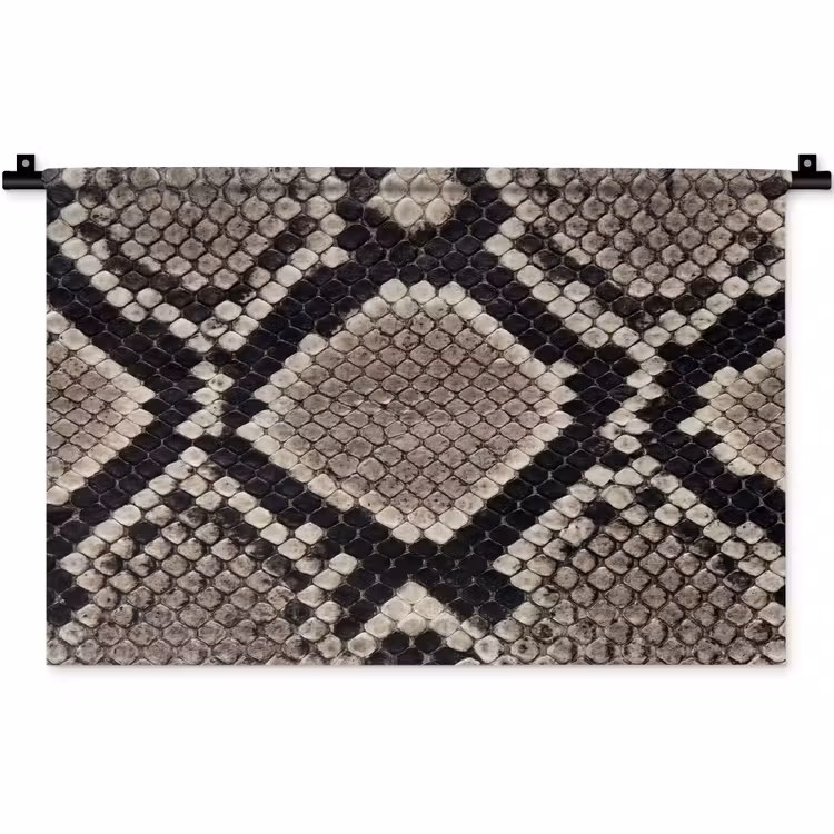 Slangenleer - Patroon - Beige Wandkleed katoen klein -zz3d