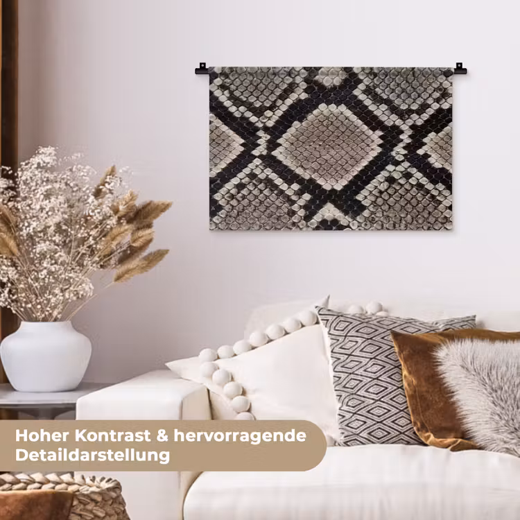 Slangenleer - Patroon - Beige Wandkleed katoen klein -tsfeer1_DE