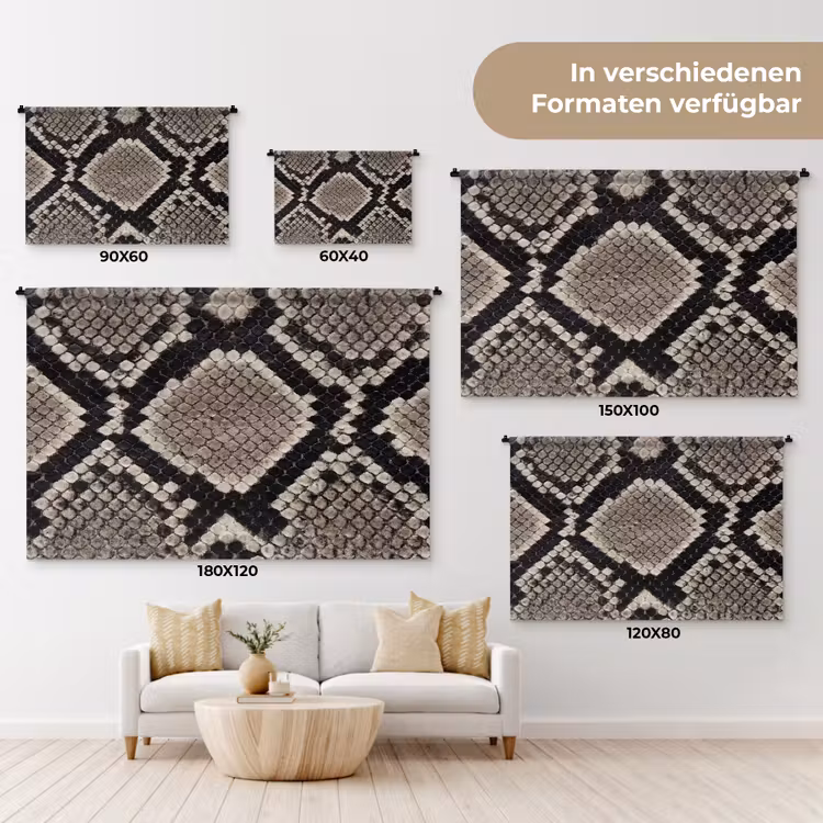 Slangenleer - Patroon - Beige Wandkleed katoen klein -tsfeer8_DE