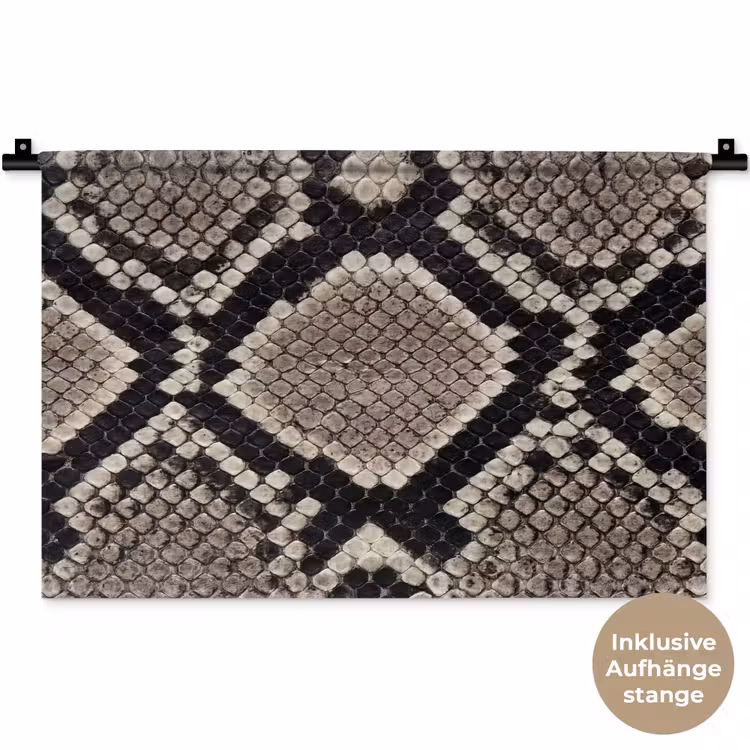 Slangenleer - Patroon - Beige Wandkleed katoen klein -t3d_DE