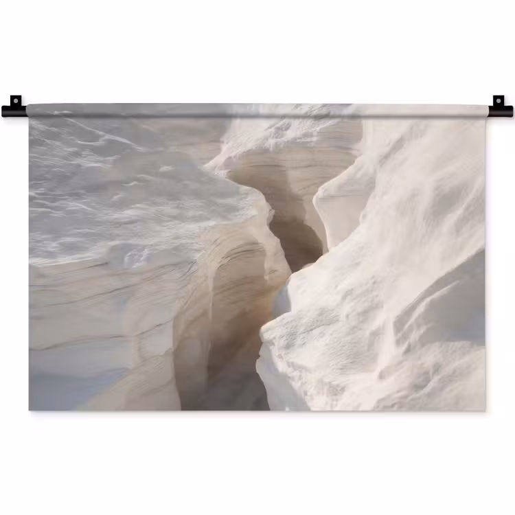 Kloof - Wit - Sneeuw Wandkleed katoen klein -zz3d