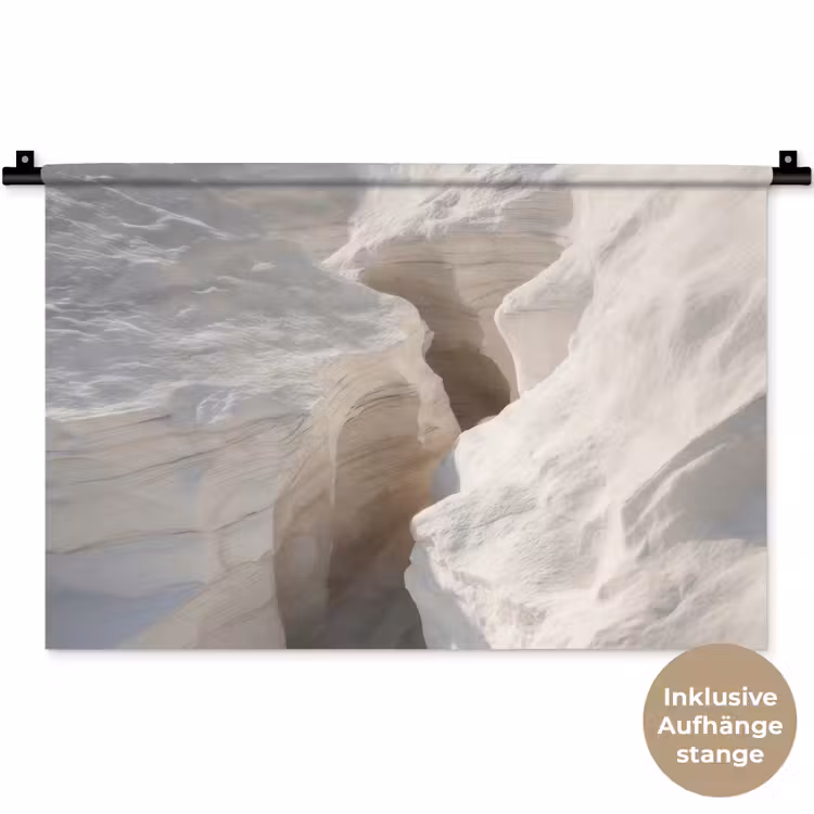 Kloof - Wit - Sneeuw Wandkleed katoen klein -t3d_DE