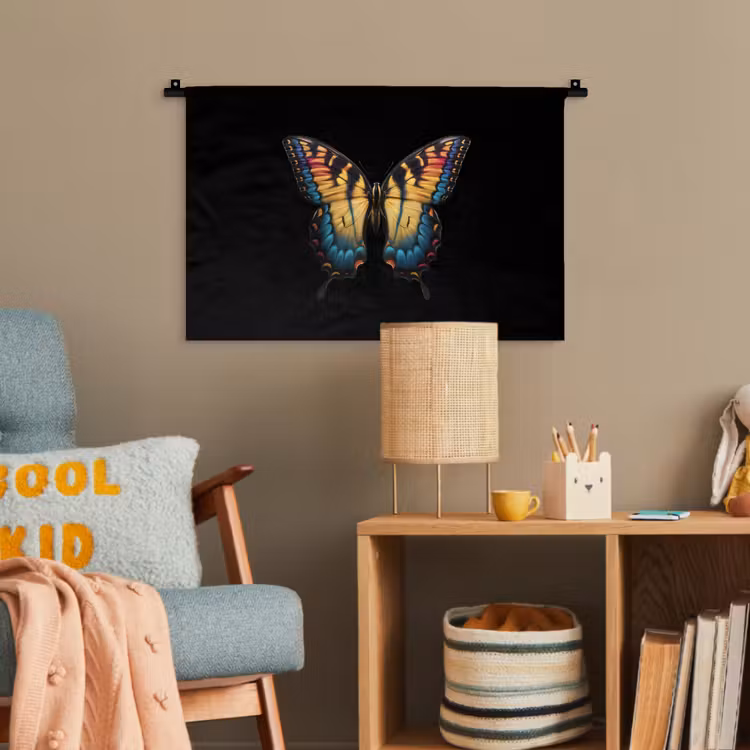 Vlinder - Kleurrijk - Speels Wandkleed katoen klein -wsfeer4_kind