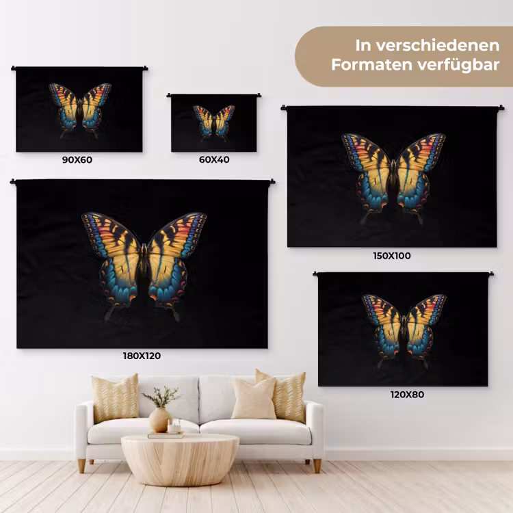 Vlinder - Kleurrijk - Speels Wandkleed katoen klein -tsfeer8_DE