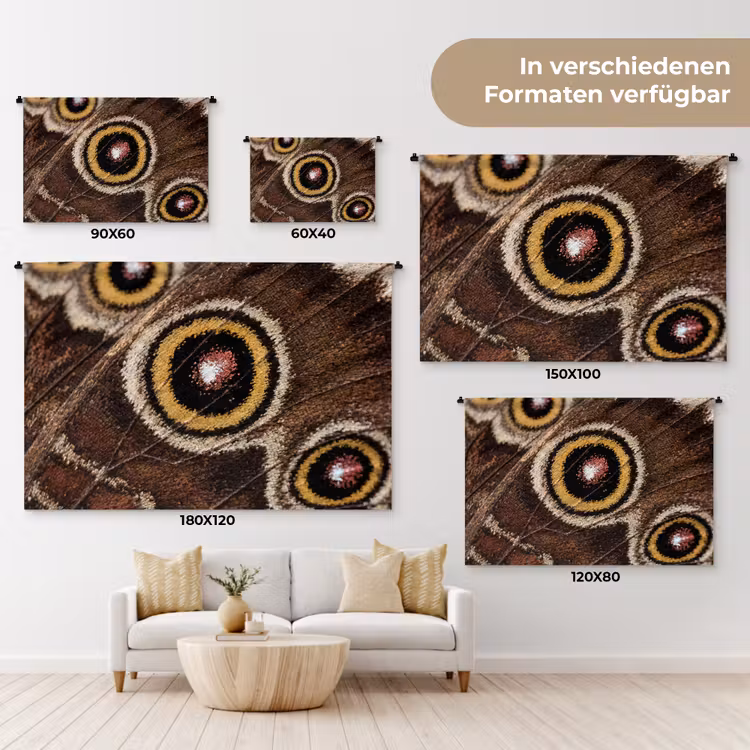 Vlinder - Vleugel - Abstract Wandkleed katoen klein -tsfeer8_DE