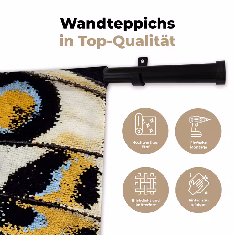 Vlinder - Vleugel - Geel Wandkleed katoen klein -tsfeer2_DE