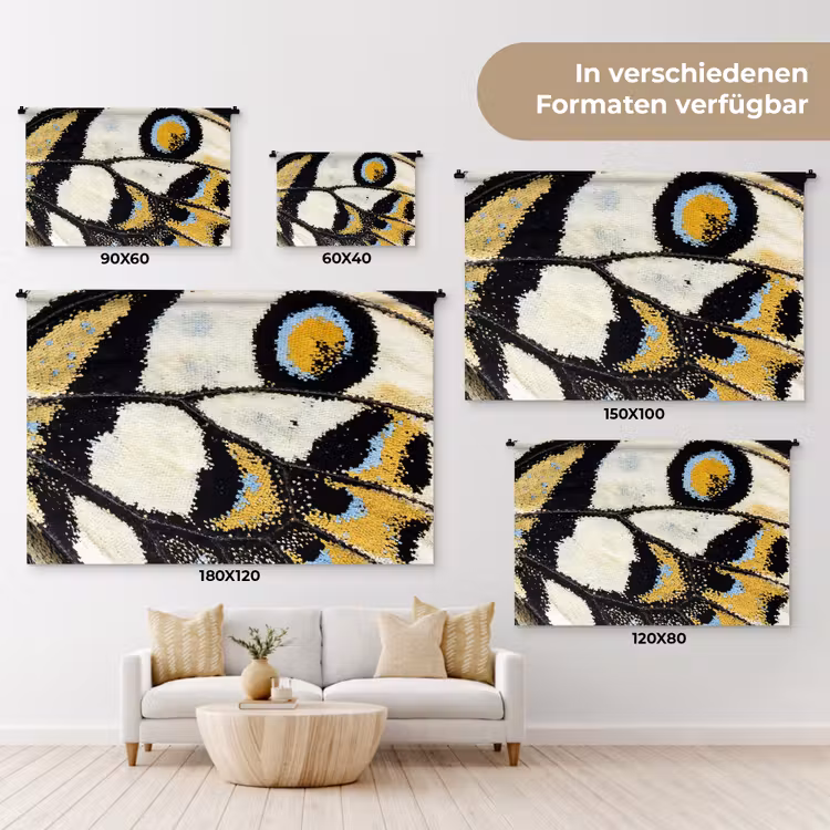 Vlinder - Vleugel - Geel Wandkleed katoen klein -tsfeer8_DE