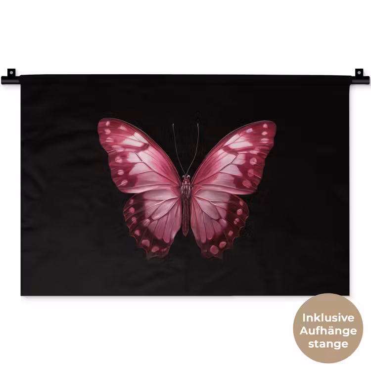 Vlinder - Fuchsia - Grafisch Wandkleed katoen klein -t3d_DE
