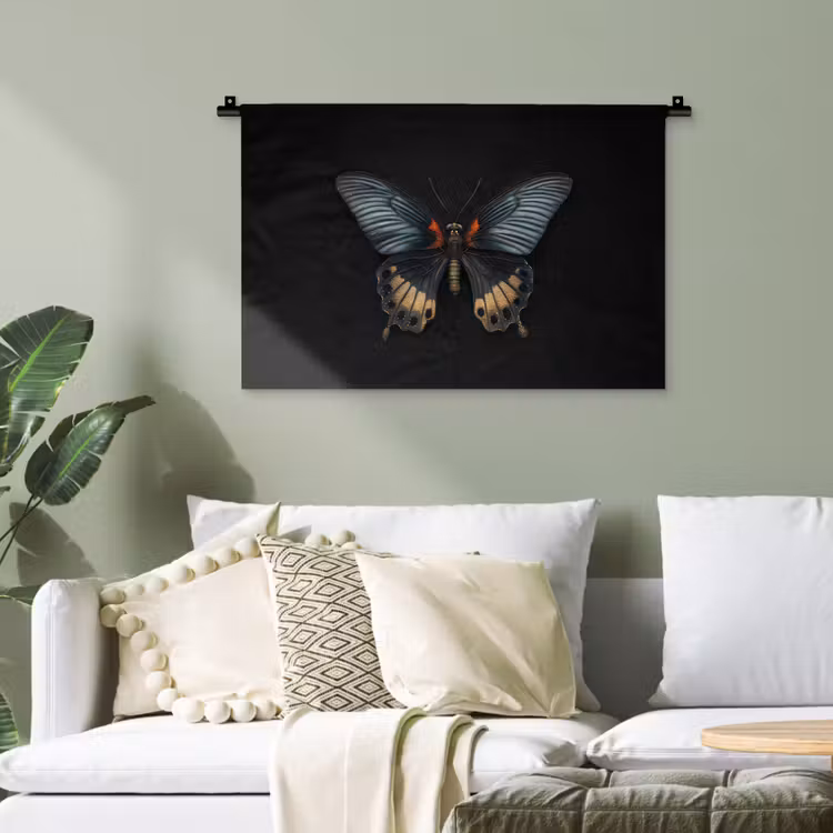 Vlinder - Metaalachtig - Geometrisch patroon Wandkleed katoen klein -sfeer7