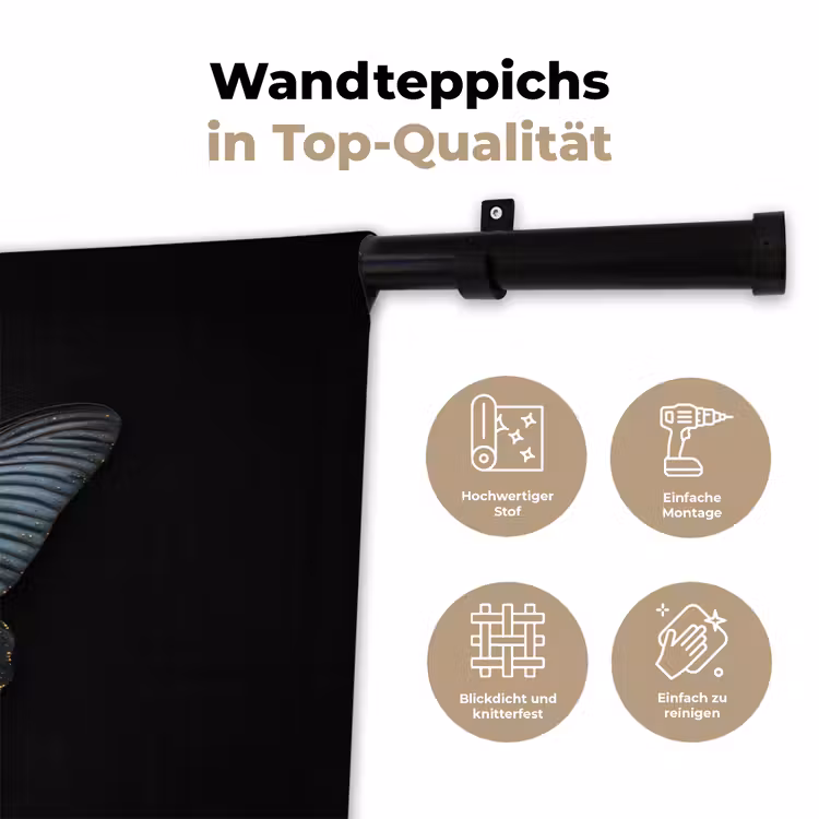 Vlinder - Metaalachtig - Geometrisch patroon Wandkleed katoen klein -tsfeer2_DE
