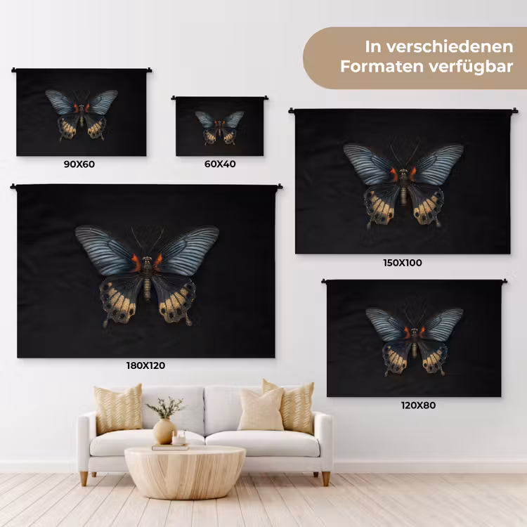Vlinder - Metaalachtig - Geometrisch patroon Wandkleed katoen klein -tsfeer8_DE