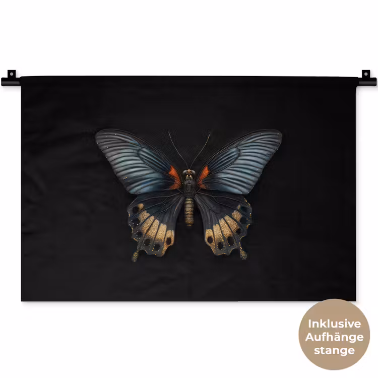 Vlinder - Metaalachtig - Geometrisch patroon Wandkleed katoen klein -t3d_DE