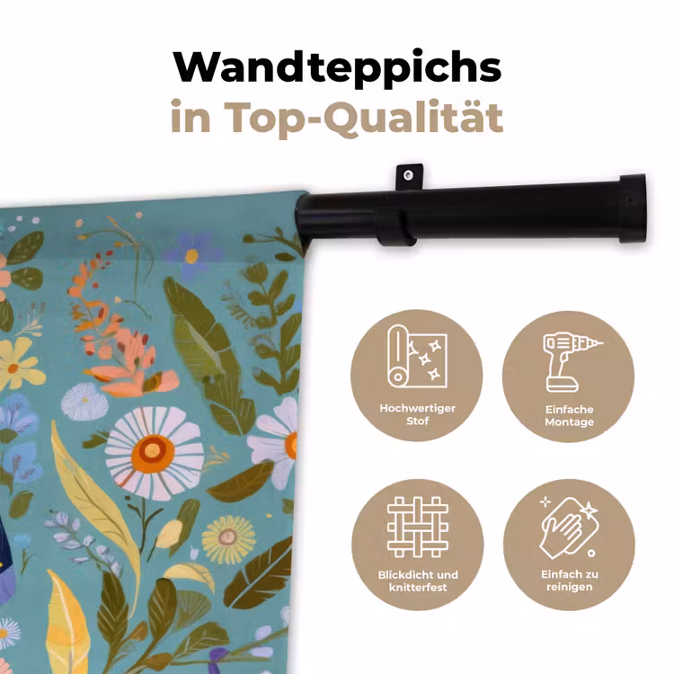 Vlinder - Sierlijk - Bloemen - Bladeren Wandkleed katoen klein -tsfeer2_DE